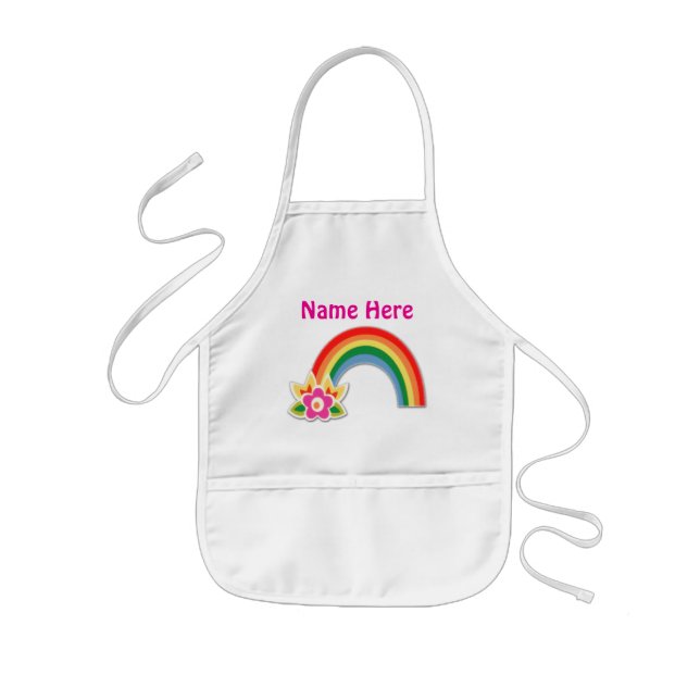 Pretty Personalised Rainbow Apron for Girls (Front)