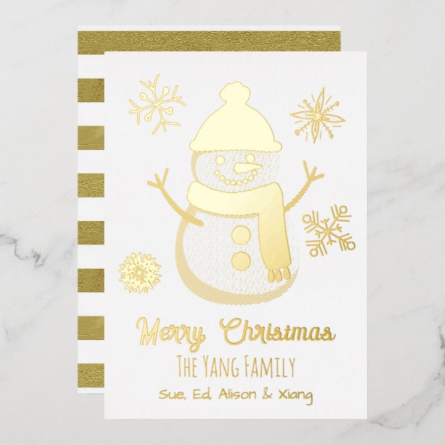 Pretty Personalised Snowman and Photo (Front/Back)