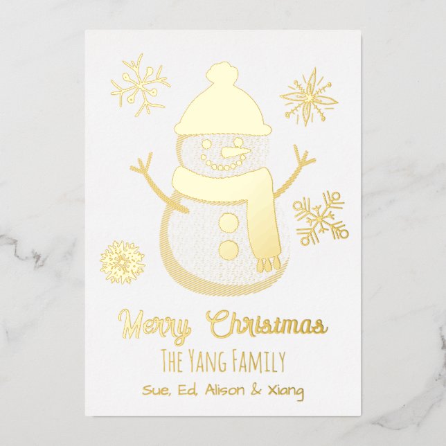 Pretty Personalised Snowman and Photo (Front)