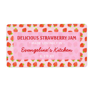 Pretty Personalised Strawberry Jam Jar