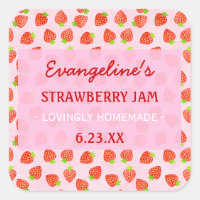 Pretty Personalised Strawberry Jam Jar