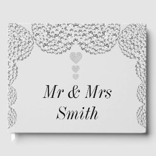 Pretty personalised wedding guests book