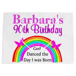 PRETTY PERSONALIZED 90TH BIRTHDAY CHRISTIAN BAGS