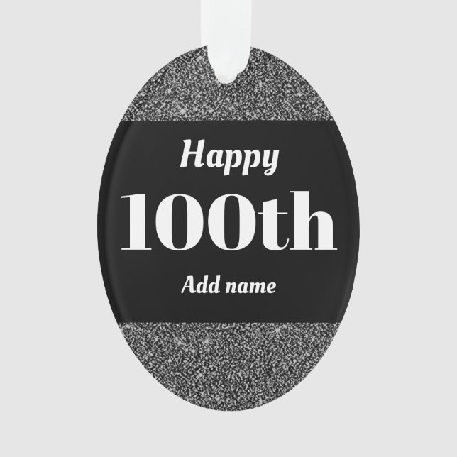 Pretty personalized birthday gift ornament 100th (Front)