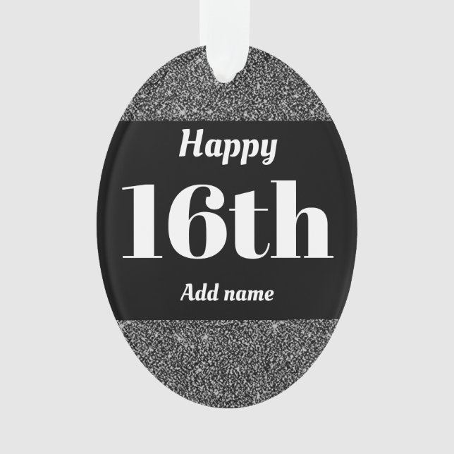 Pretty personalized birthday gift ornament 16th (Front)