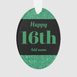 Pretty personalized birthday gift ornament 16th