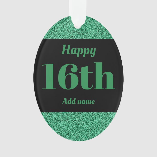 Pretty personalized birthday gift ornament 16th (Front)