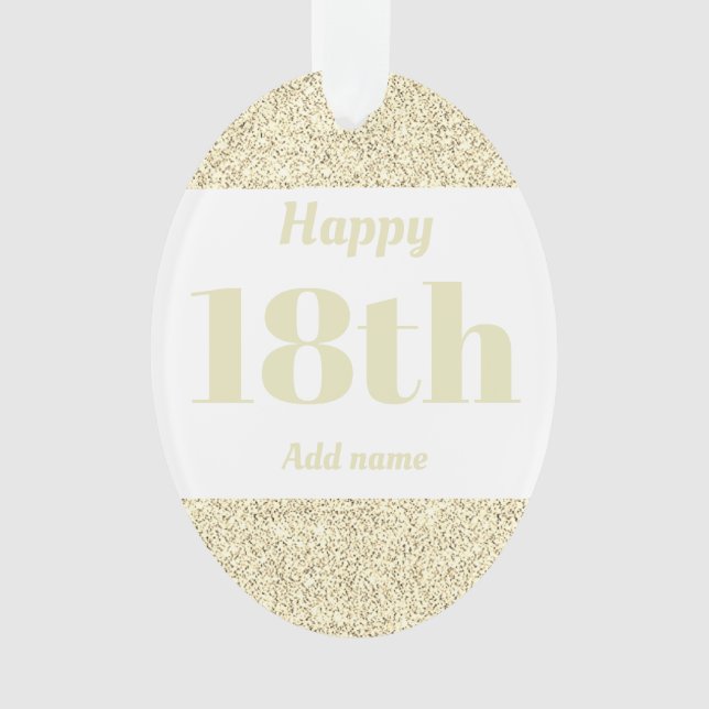 Pretty personalized birthday gift ornament 18th (Front)