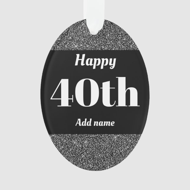 Pretty personalized birthday gift ornament 40th (Front)