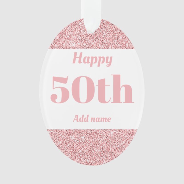 Pretty personalized birthday gift ornament 50th (Front)