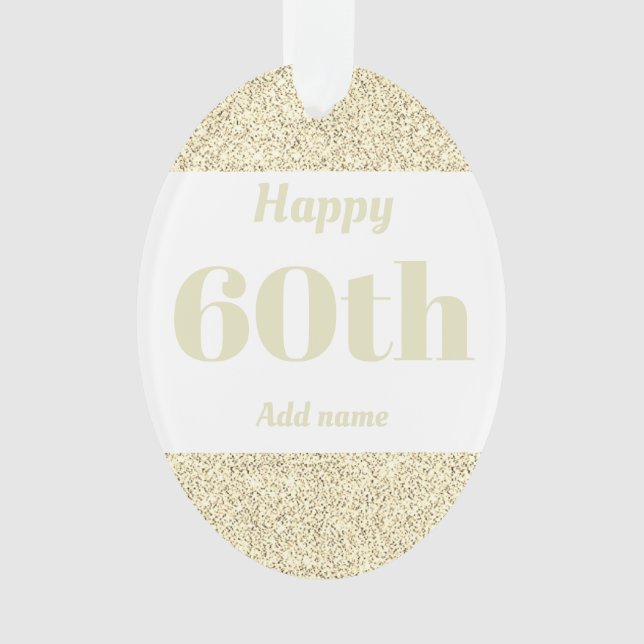 Pretty personalized birthday gift ornament 60th (Front)