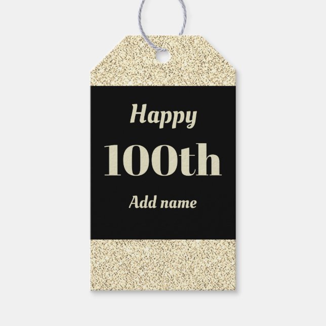pretty personalized birthday gift tags 100th (Front)