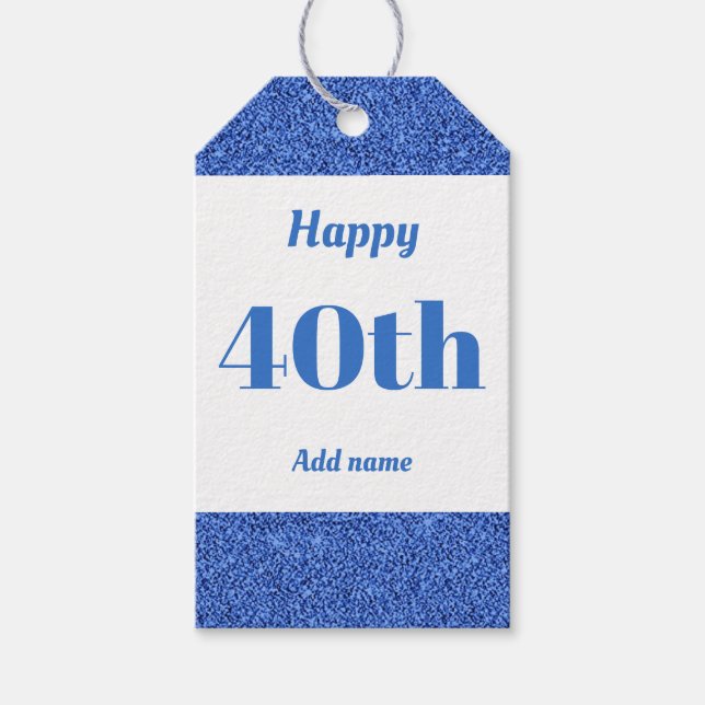 pretty personalized birthday gift tags 40th (Front)