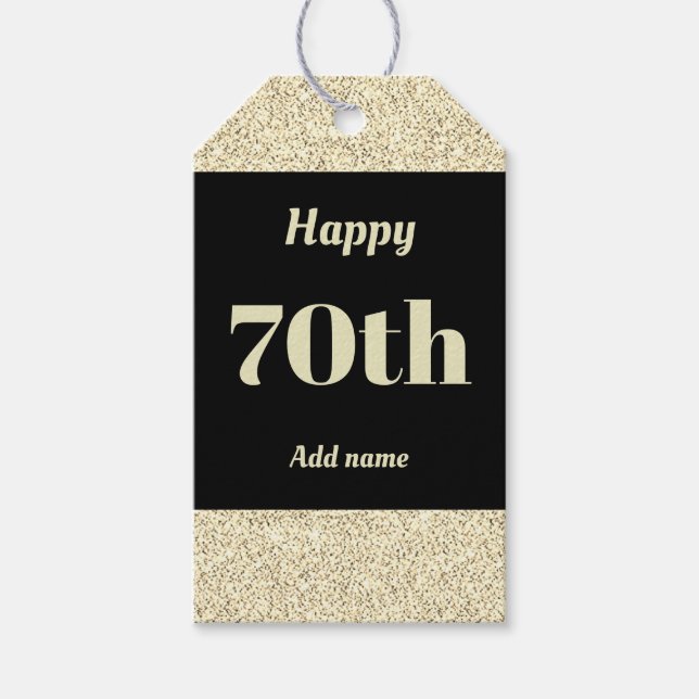pretty personalized birthday gift tags 70th (Front)