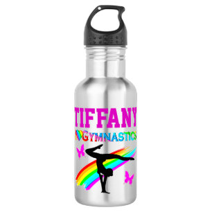 PRETTY PERSONALIZED I LOVE GYMNASTICS WATER BOTTLE