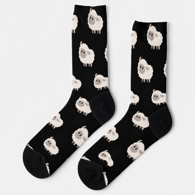 Pretty pet pattern Black and white Socks (Left)