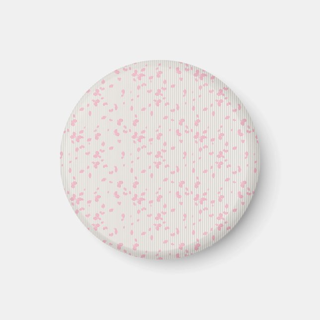 Pretty Petals on Stripes Magnet (Front)