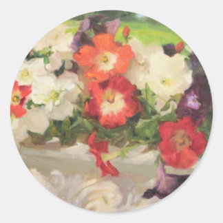 Pretty Petunias by Margaret Aycock Designs Classic Round Sticker