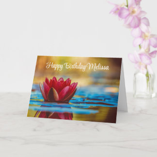 Pretty Photo of a Lotus Flower in a Pond Birthday Card