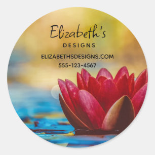 Pretty Photo of a Lotus Flower in a Pond Business Classic Round Sticker