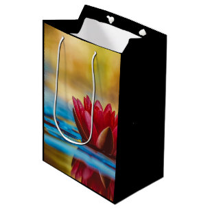 Pretty Photo of a Lotus Flower in a Pond Medium Gift Bag