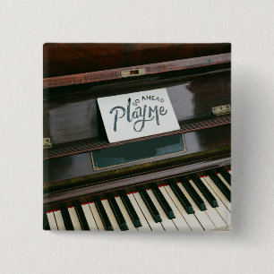 Pretty Piano 15 Cm Square Badge
