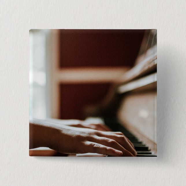 Pretty Piano Artwork 15 Cm Square Badge (Front)