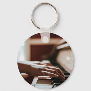 Pretty Piano Artwork Key Ring