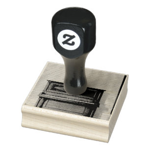 Pretty Piano Artwork Rubber Stamp