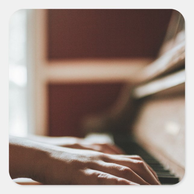 Pretty Piano Artwork Square Sticker (Front)