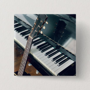 Pretty Piano Design 15 Cm Square Badge