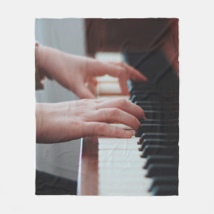 Pretty Piano Design Fleece Blanket