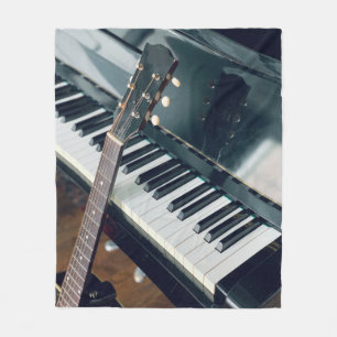 Pretty Piano Design Fleece Blanket