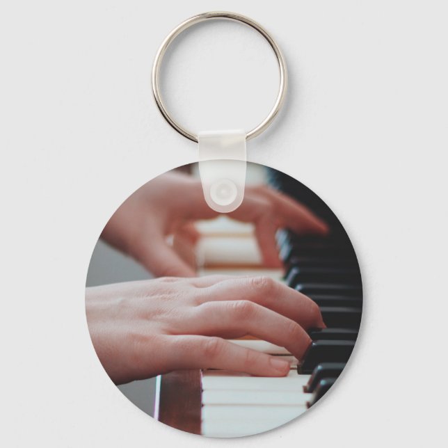 Pretty Piano Design Key Ring (Front)