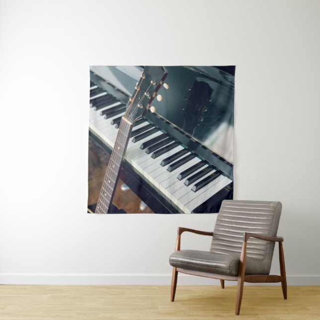 Pretty Piano Design Tapestry (In Situ)