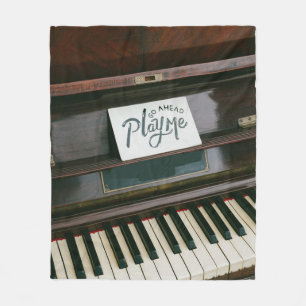 Pretty Piano Fleece Blanket