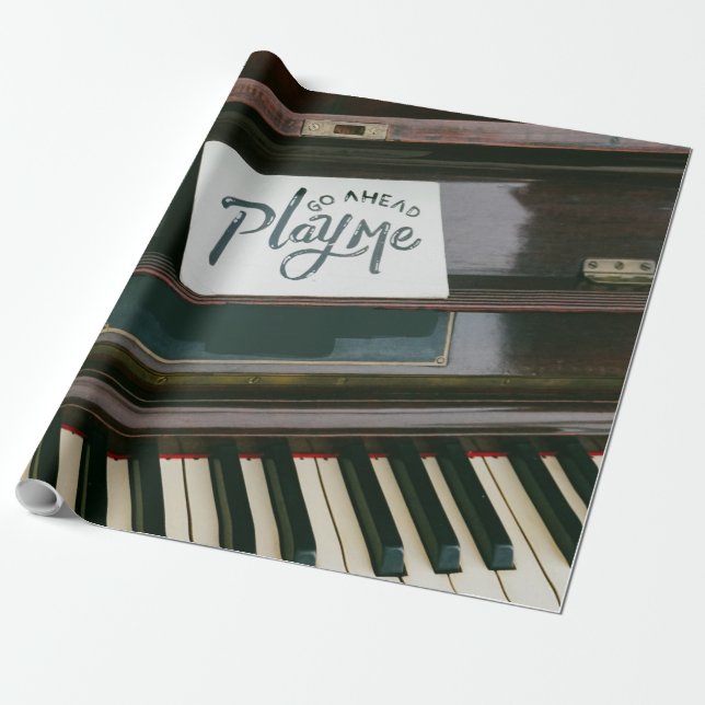 Pretty Piano Wrapping Paper (Unrolled)