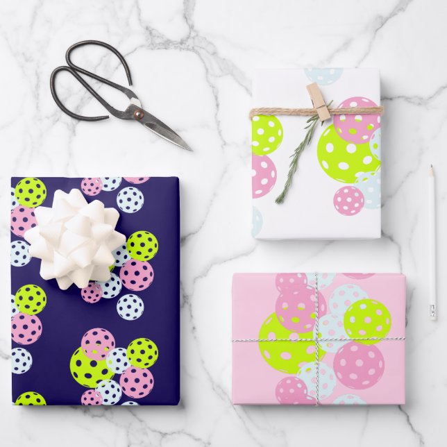 Pretty Pickleball Wrapping Paper (Front)