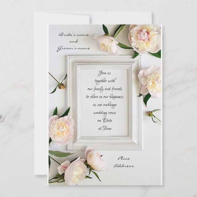 Pretty Picture Frame Wedding Invitation (Front)