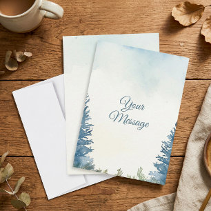 Pretty pine trees your message holiday  card