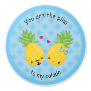 Pretty Pineapple Tropical Pina Colada Romantic Ceramic Knob