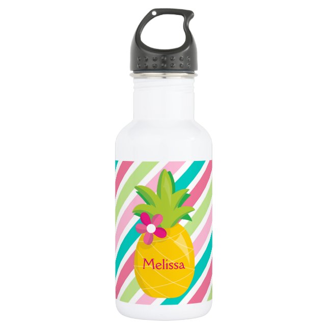 Pretty Pineapples Bright 532 Ml Water Bottle (Front)
