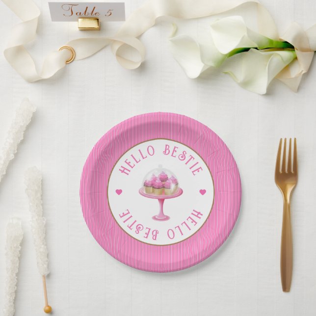 Pretty Pink 13th Birthday  Paper Plate (Wedding)