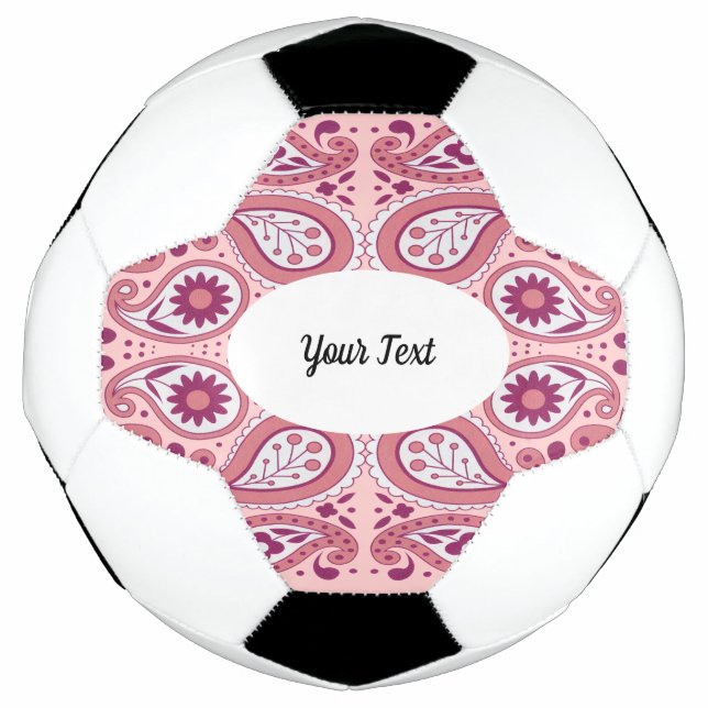 Pretty Pink Abstract With Flowers Tear Drop Shapes Soccer Ball (Front)