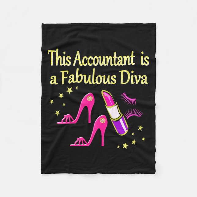 PRETTY PINK ACCOUNTANT DIVA DESIGN FLEECE BLANKET (Front)