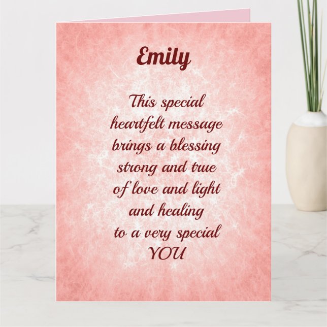 Pretty Pink Add Name Get Well Card (Front)