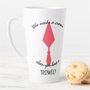 Pretty Pink and Black Archaeologist Trowel Latte Mug