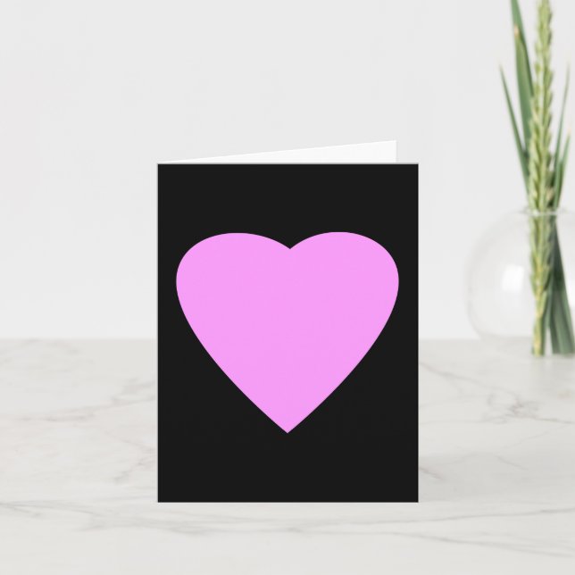 Pretty Pink and Black Love Heart. Card (Front)