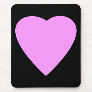 Pretty Pink and Black Love Heart. Mouse Pad