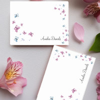 Pretty Pink and Blue butterfly Personalised